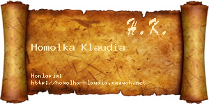 Homolka Klaudia névjegykártya